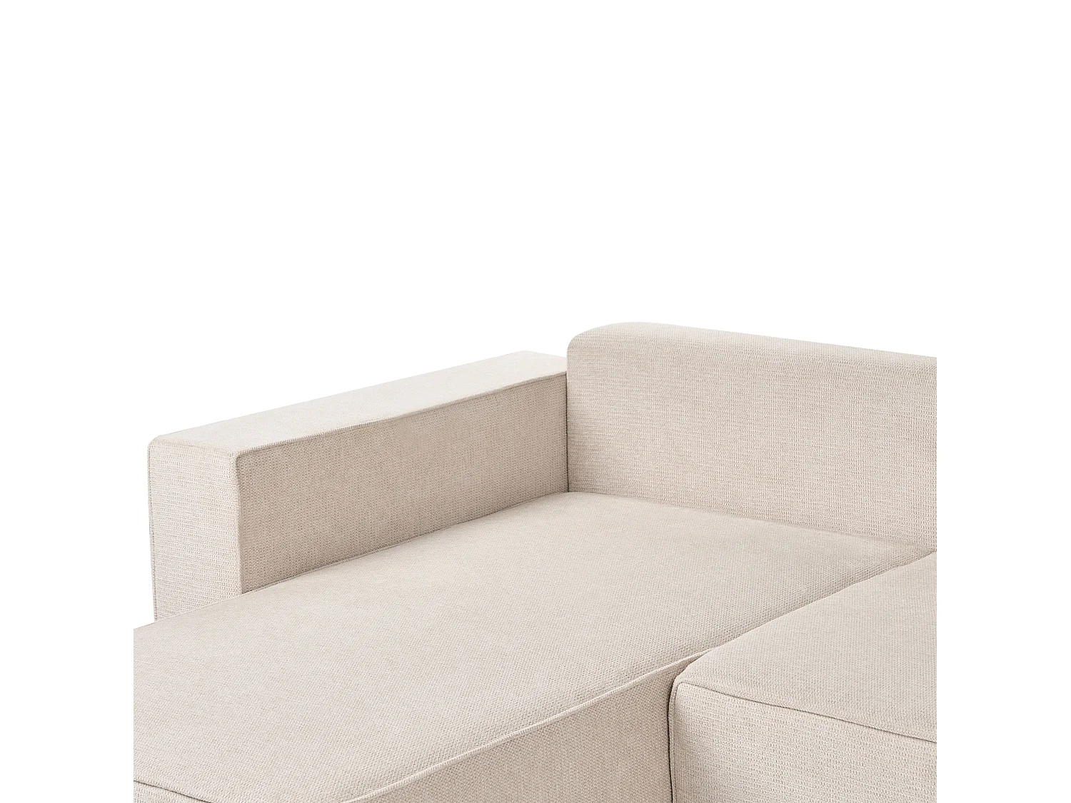 Canapé-lit en forme de U 4 places VATNE Tissu Beige clair avec rangement