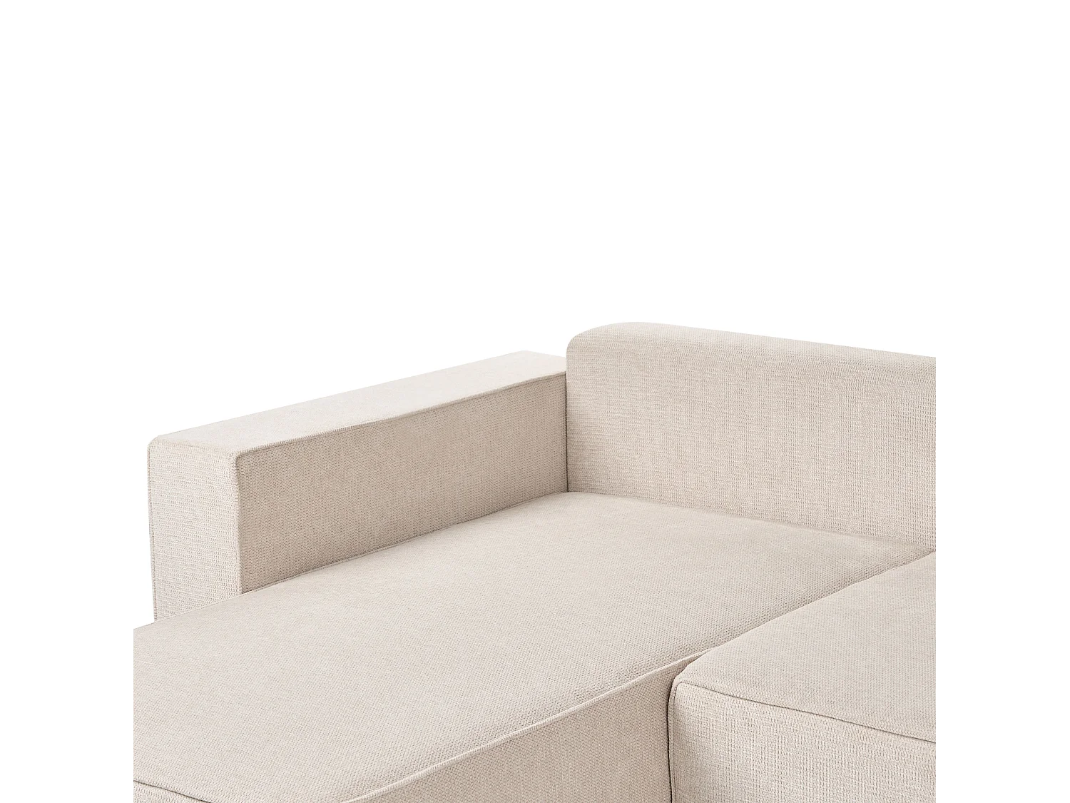 Canapé-lit en forme de U 4 places VATNE Tissu Beige clair avec rangement