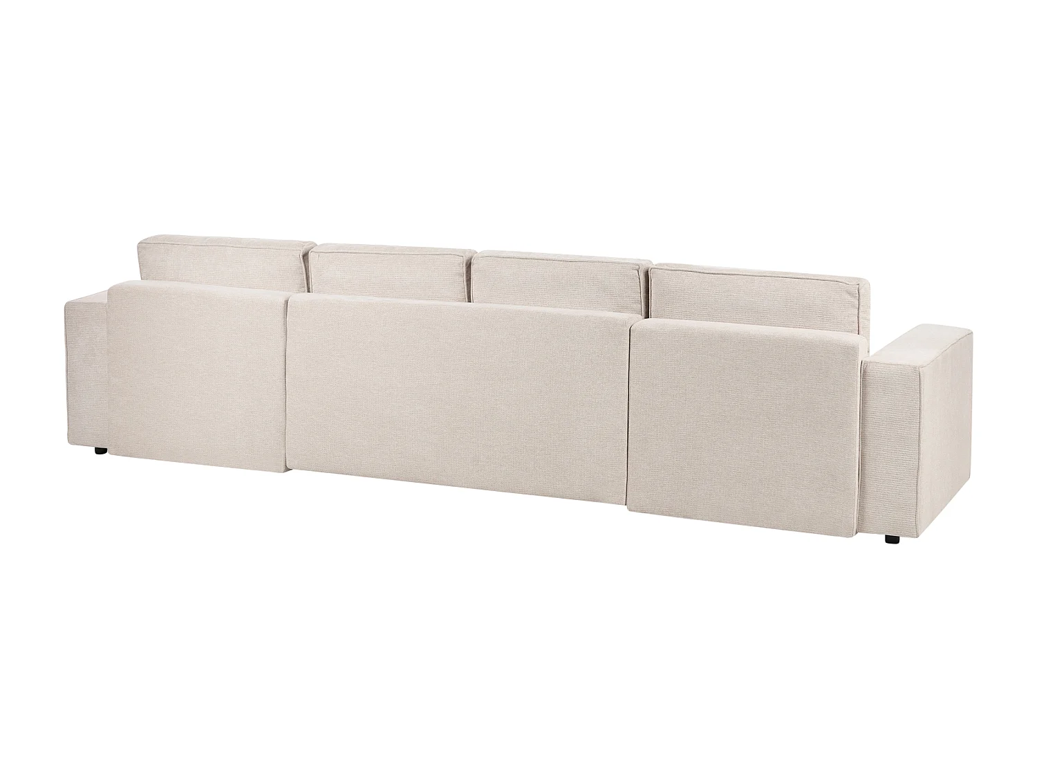 Canapé-lit en forme de U 4 places VATNE Tissu Beige clair avec rangement