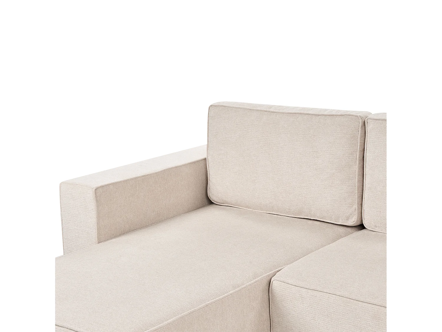 Canapé-lit en forme de U 4 places VATNE Tissu Beige clair avec rangement