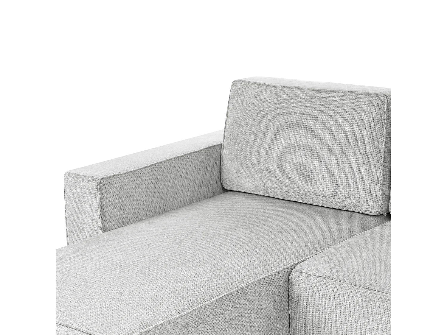 Divano letto a U VATNE Tessuto Grigio chiaro con contenitore 4 posti