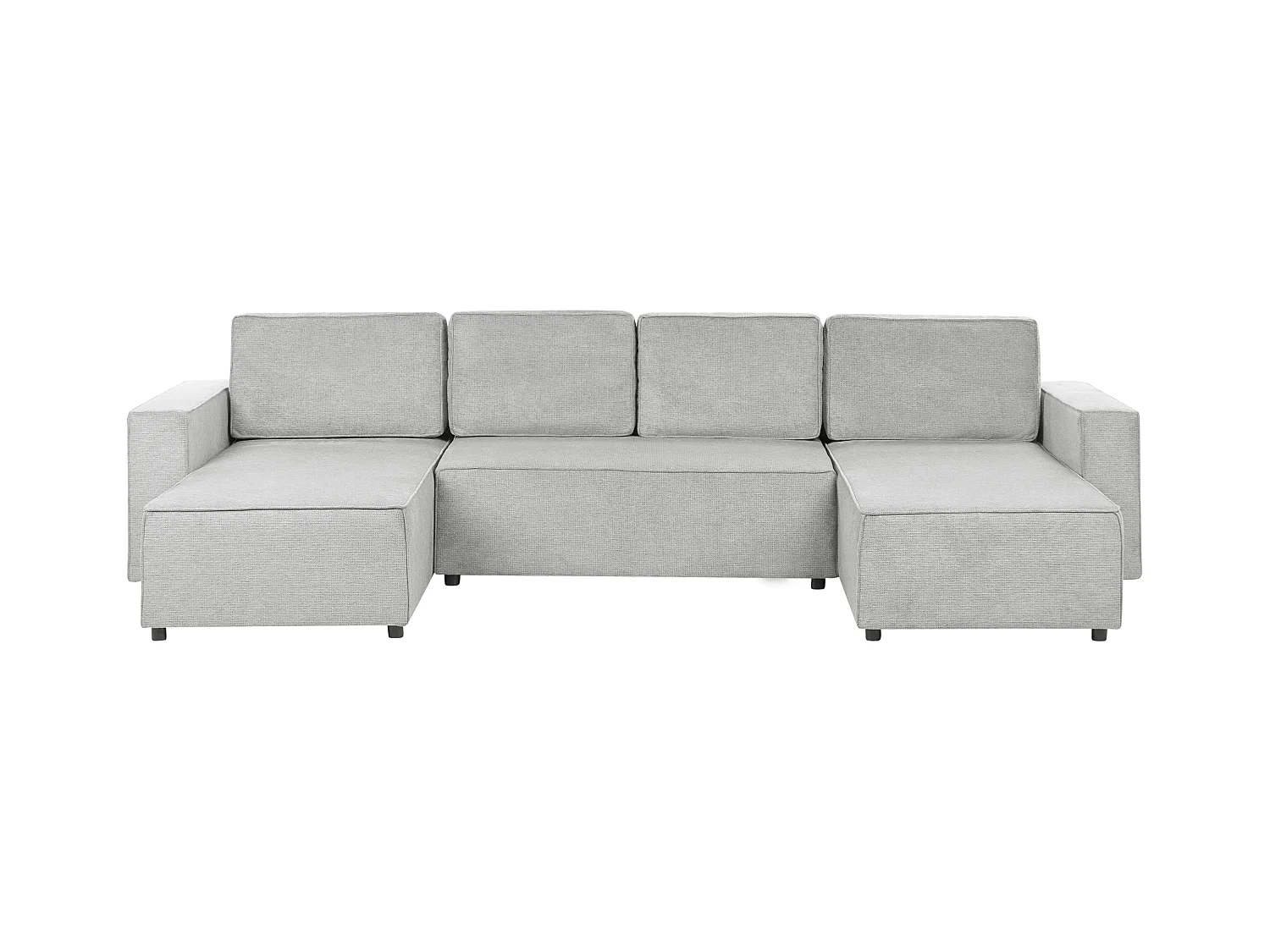 Canapé-lit en forme de U 4 places VATNE Tissu Gris clair avec rangement