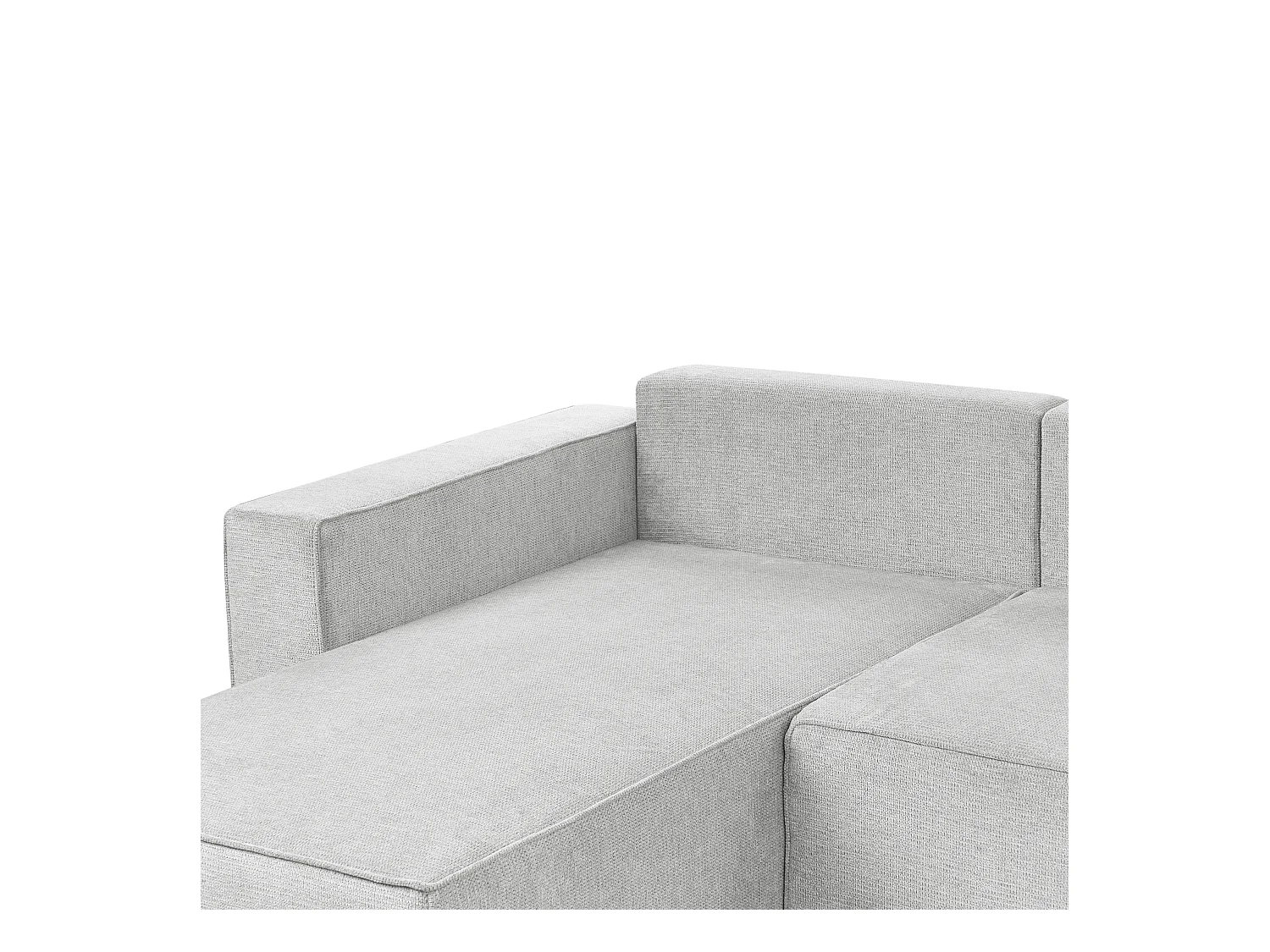 U-förmiges Schlafsofa VATNE Stoff Hellgrau mit Stauraum 4-Sitzer