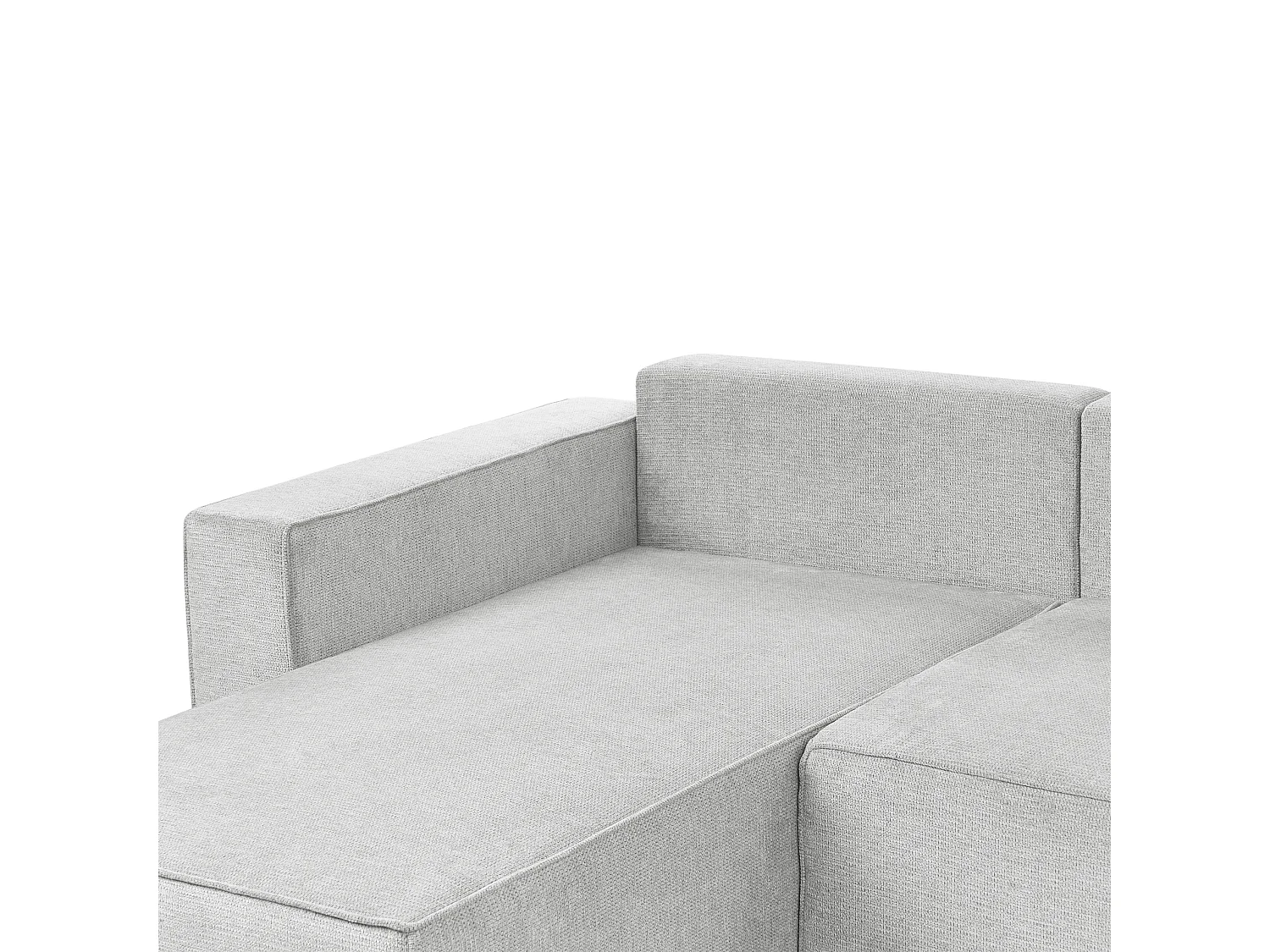 U-vormige slaapbank VATNE Stof Lichtgrijs met opbergruimte 4-zitter