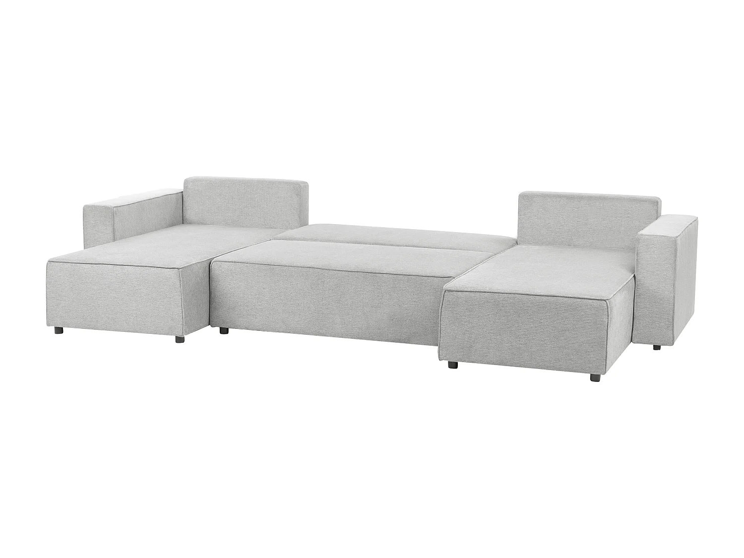 Canapé-lit en forme de U 4 places VATNE Tissu Gris clair avec rangement