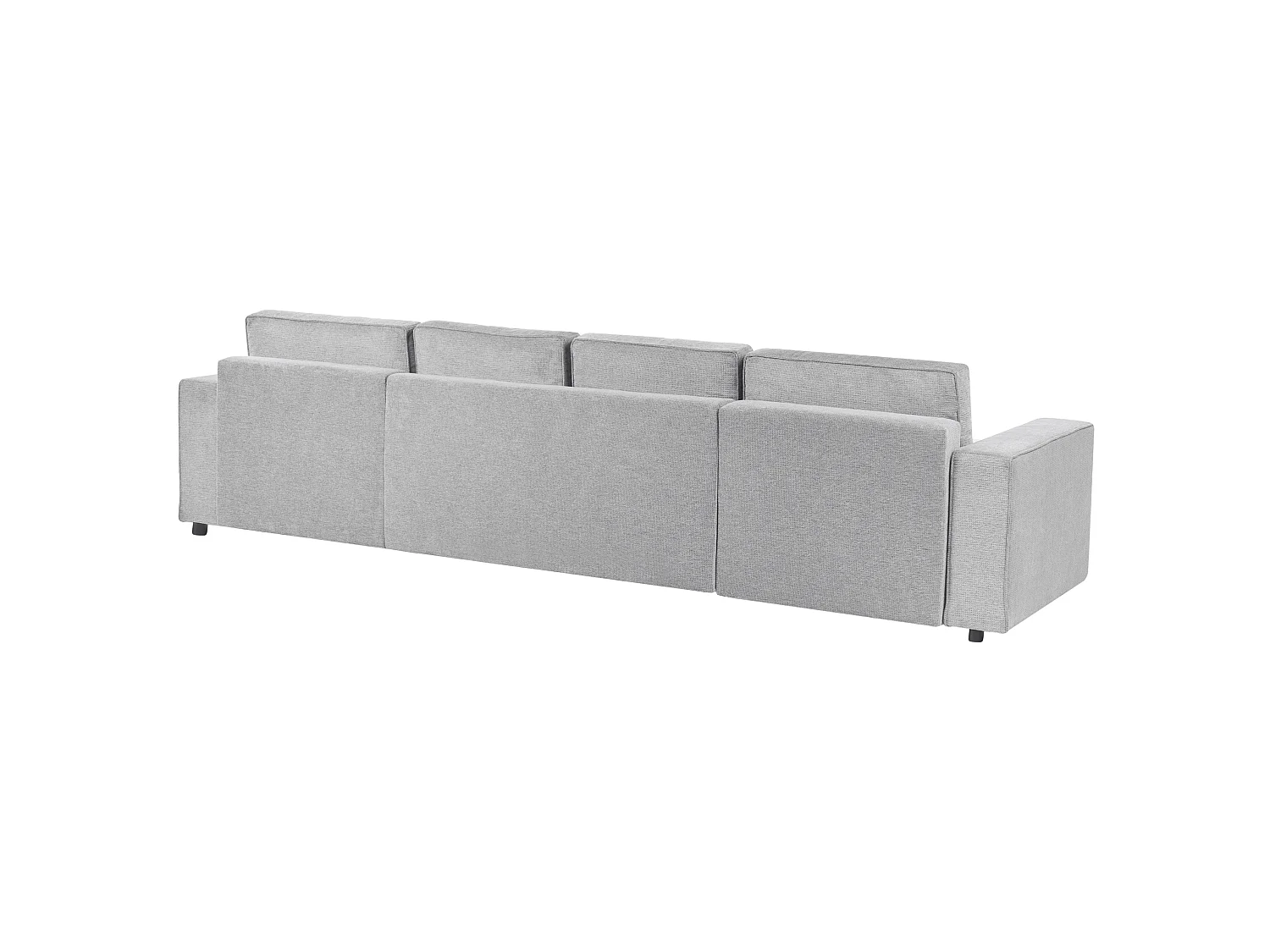 Canapé d'angle convertible clic-clac 4 places avec rangement en coton gris clair VATNE