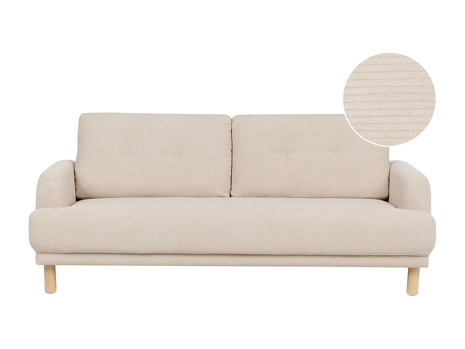 Sofa TUVE Cord Beige 3-Sitzer