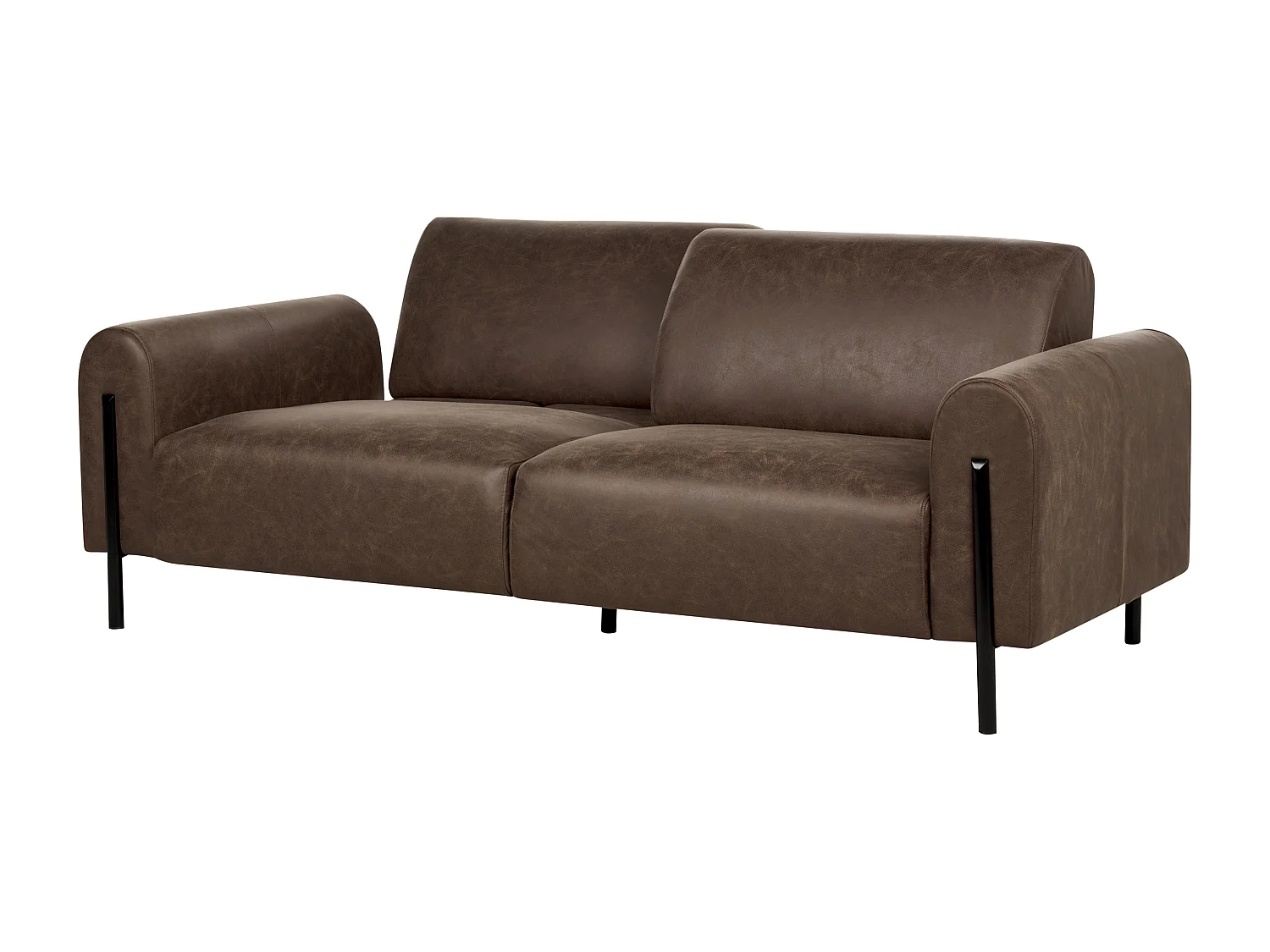 Canapé 3 places ASKIM Tissu Marron foncé