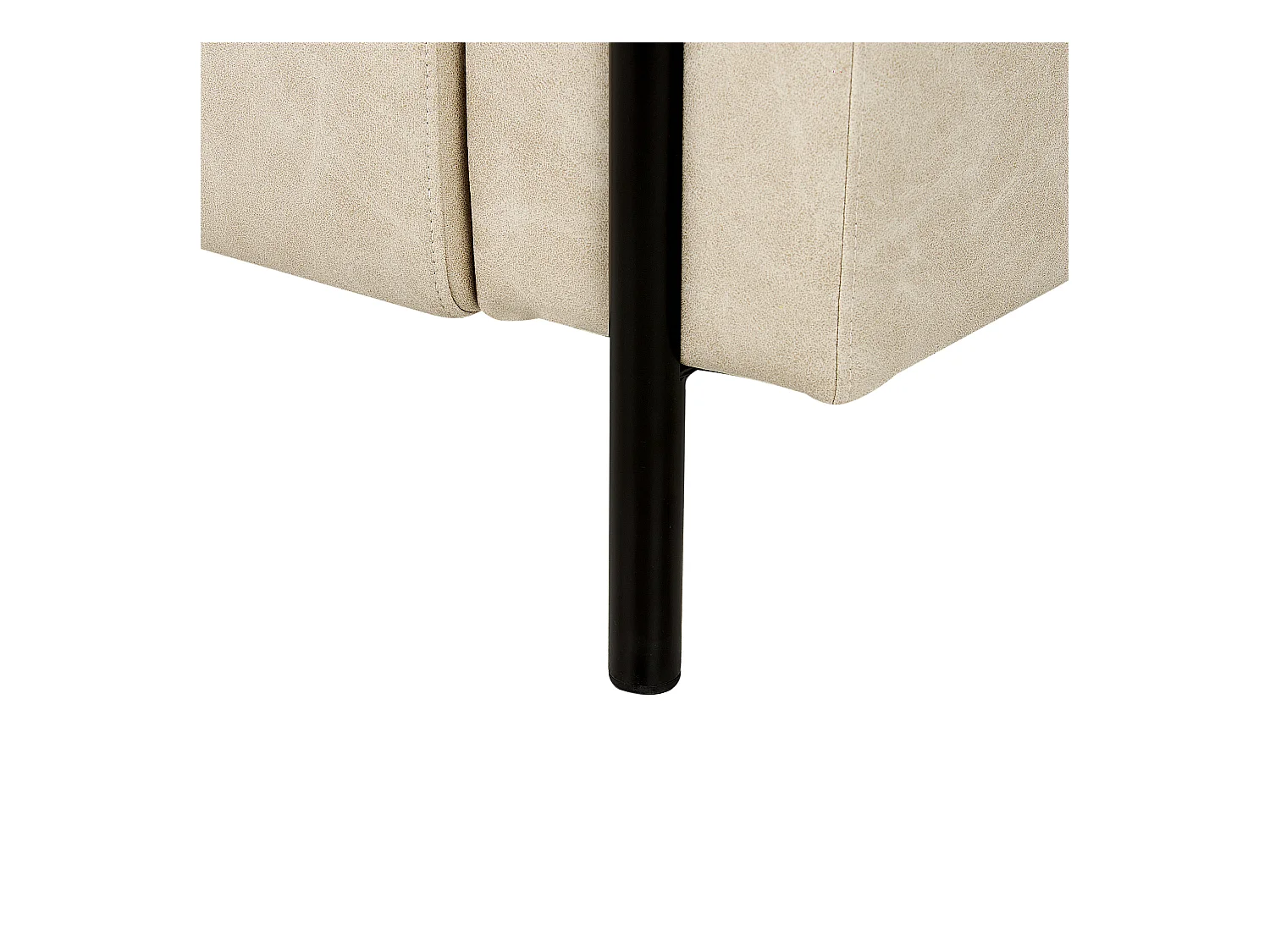 3-Sitzer Sofa Lederoptik beige verstellbare Rückenlehne Metallfüße schwarz Askim