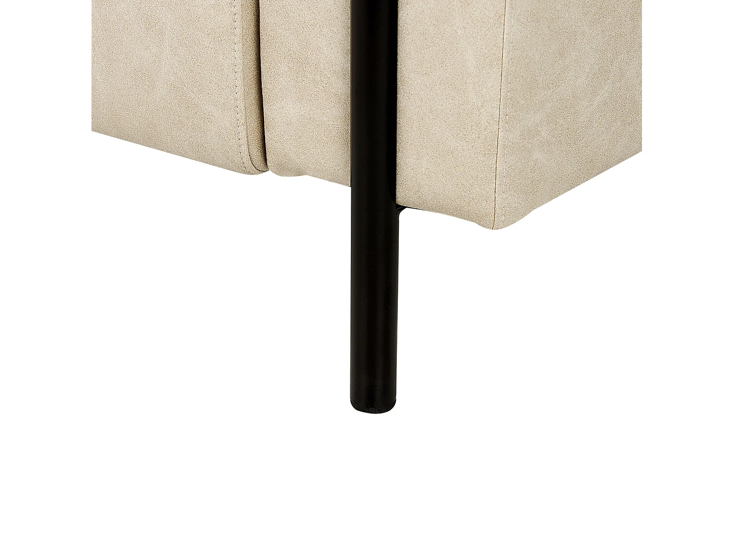 3-Sitzer Sofa Lederoptik beige verstellbare Rückenlehne Metallfüße schwarz Askim