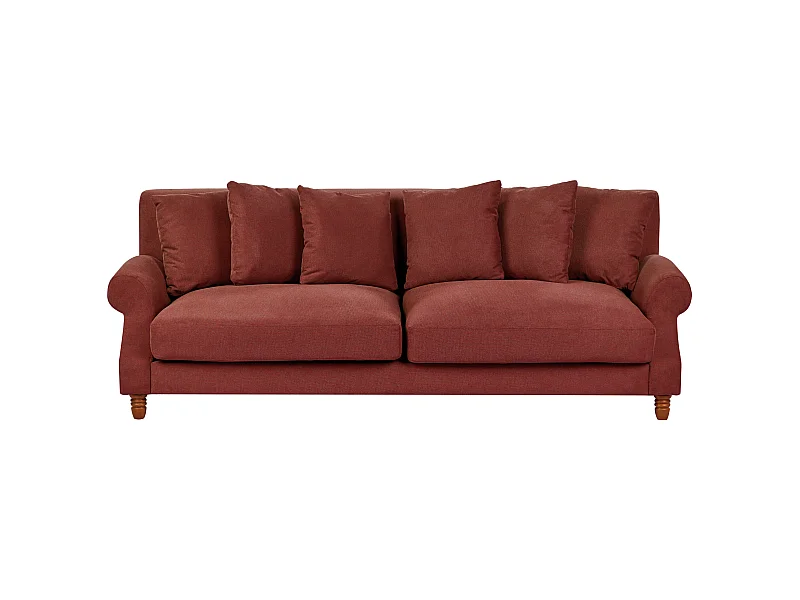 Sofa EIKE Stoff Rot 3-Sitzer
