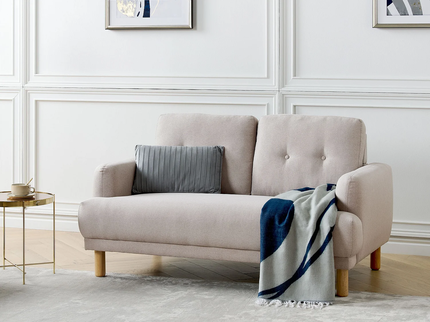 Canapé TUVE Tissu Taupe 2 places