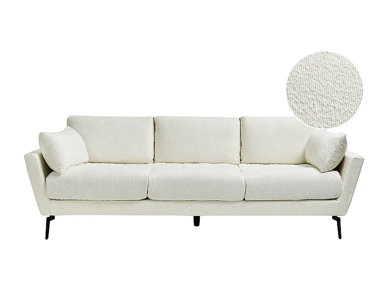 Sofa NENOLA Bouclé Cremeweiss 4-Sitzer