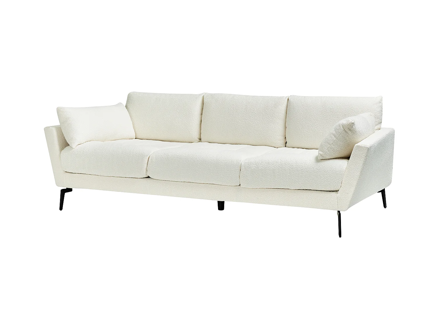 Canapé 4 places NENOLA Bouclé Blanc cassé