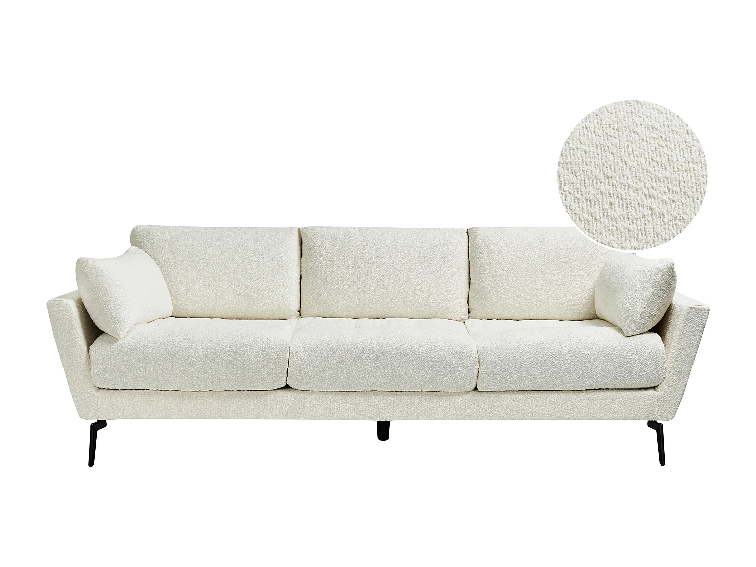 Sofa NENOLA Bouclé Cremeweiss 4-Sitzer