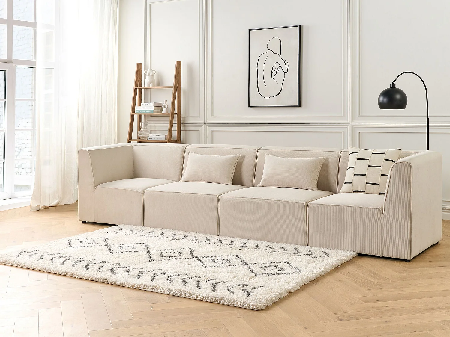 Modulsofa LEMVIG Cord Hellbeige 4-Sitzer