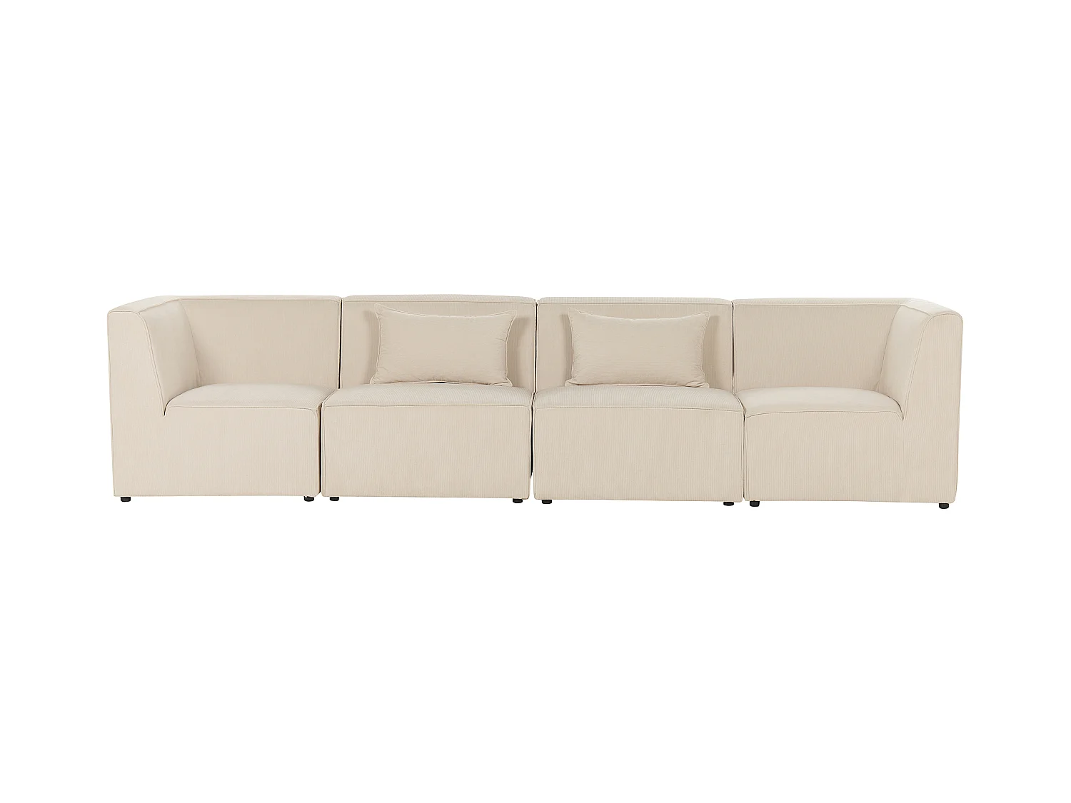 Canapé modulable 4 places LEMVIG Velours côtelé Beige clair