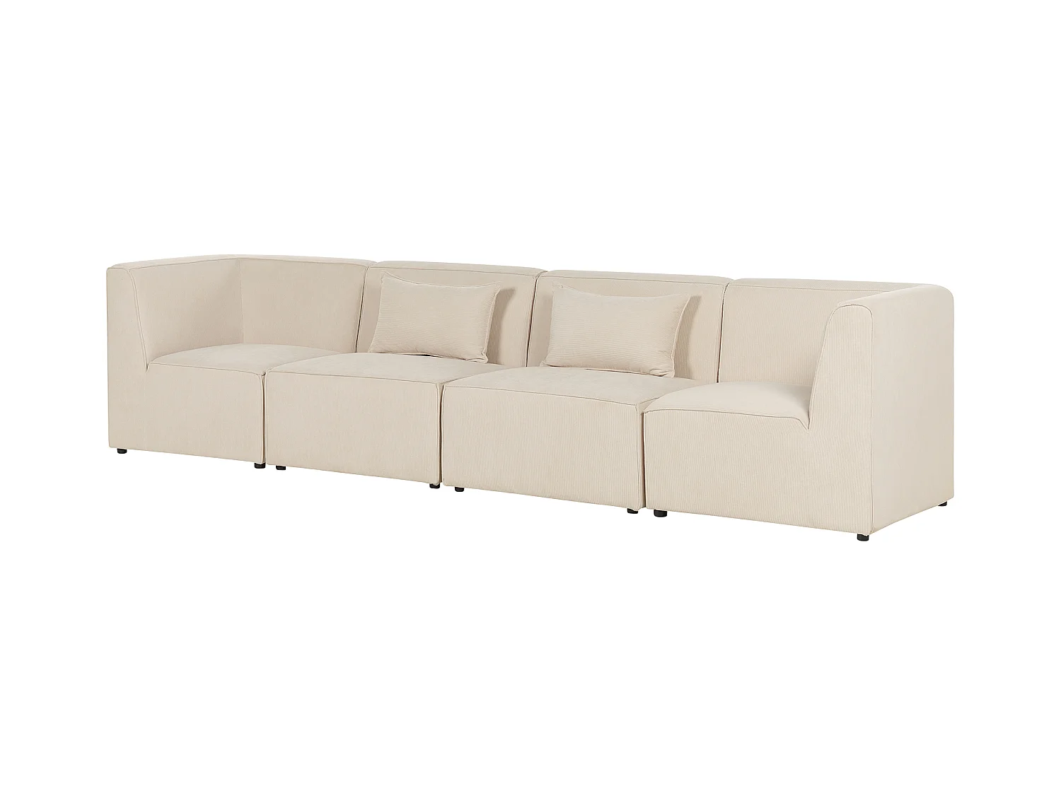 Canapé modulable 4 places LEMVIG Velours côtelé Beige clair