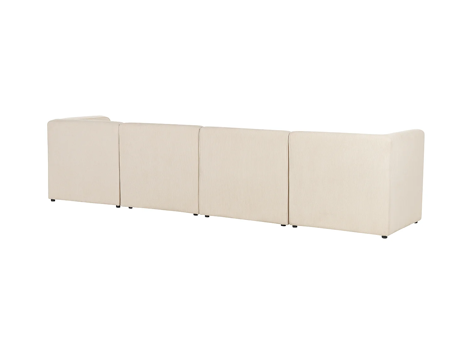 Canapé modulable 4 places LEMVIG Velours côtelé Beige clair