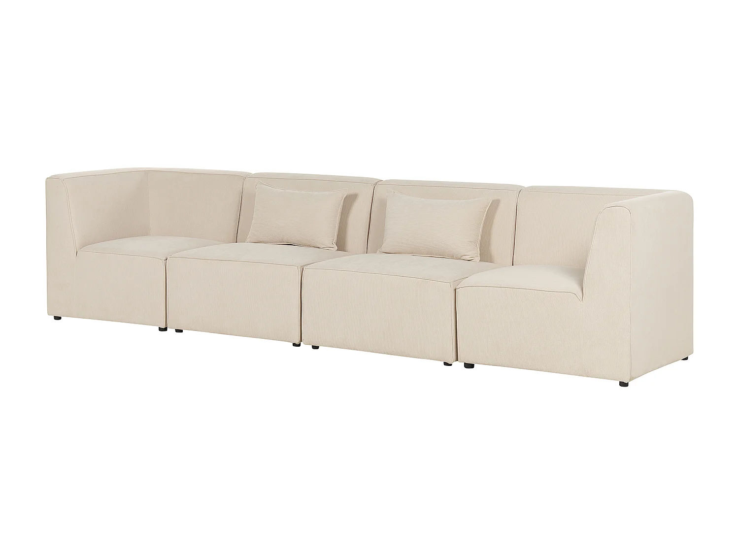 Canapé modulable 4 places LEMVIG Velours côtelé Beige clair