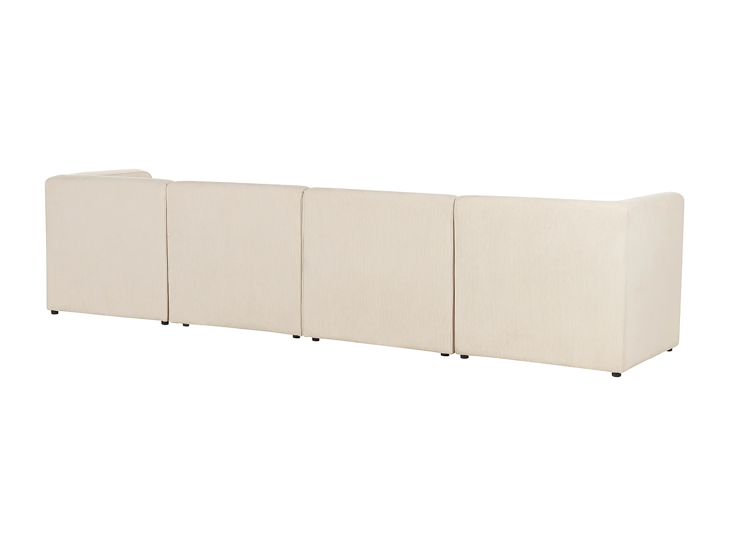 Canapé modulable 4 places LEMVIG Velours côtelé Beige clair