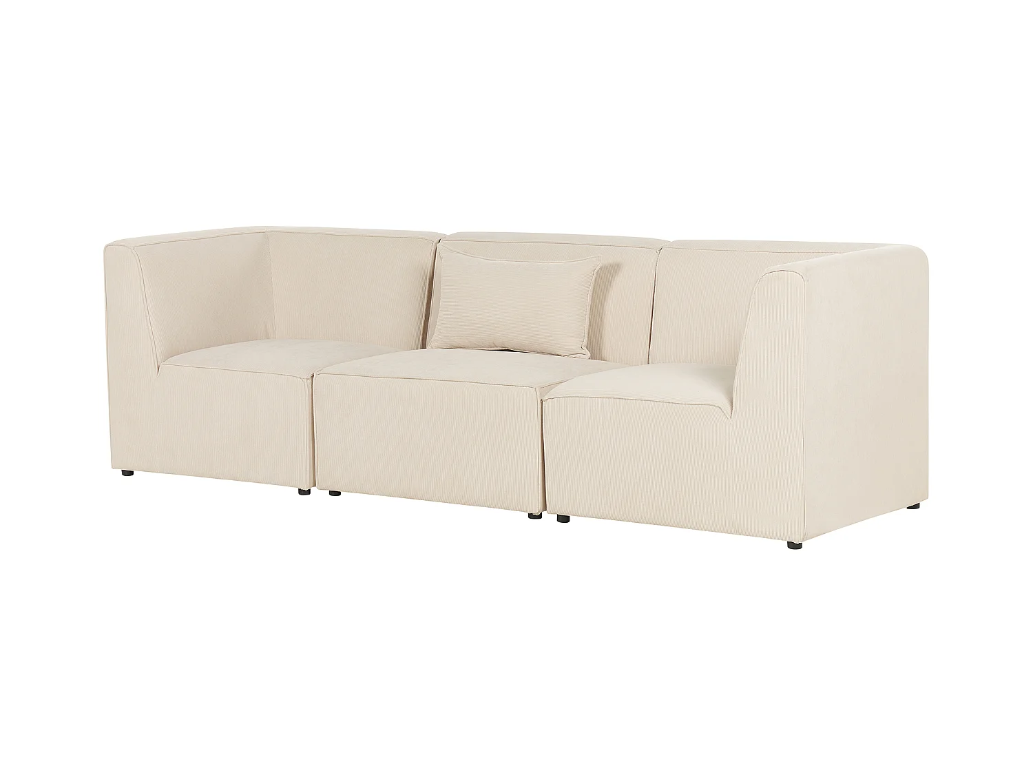 Canapé modulable 3 places LEMVIG Velours côtelé Beige clair