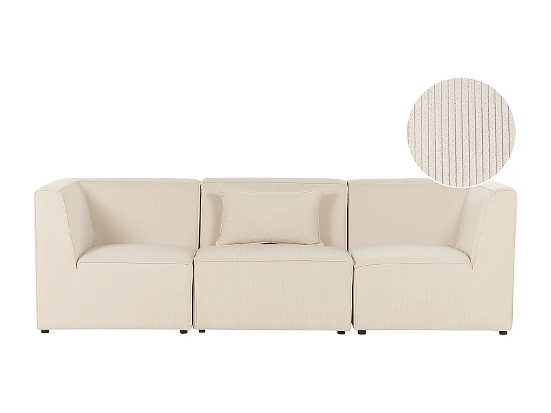 Divano modulare LEMVIG Velluto a coste Beige chiaro 3 posti