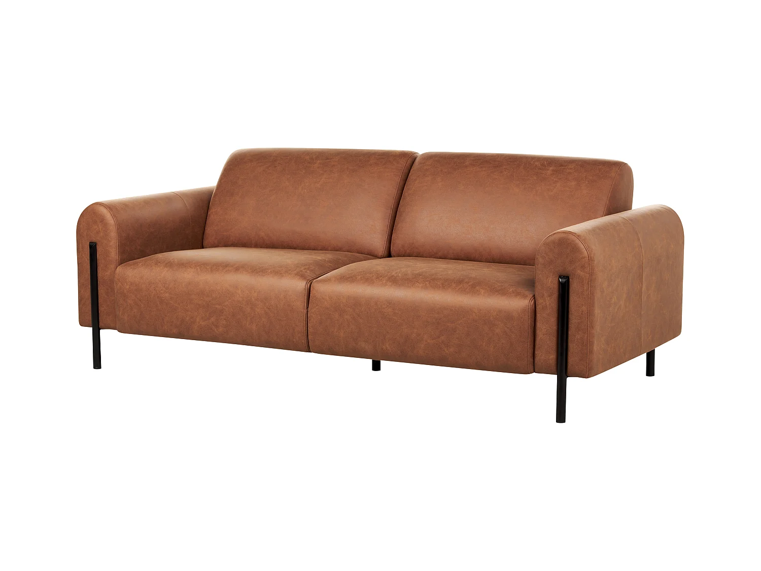 Sofa ASKIM Stoff Goldbraun 3-Sitzer