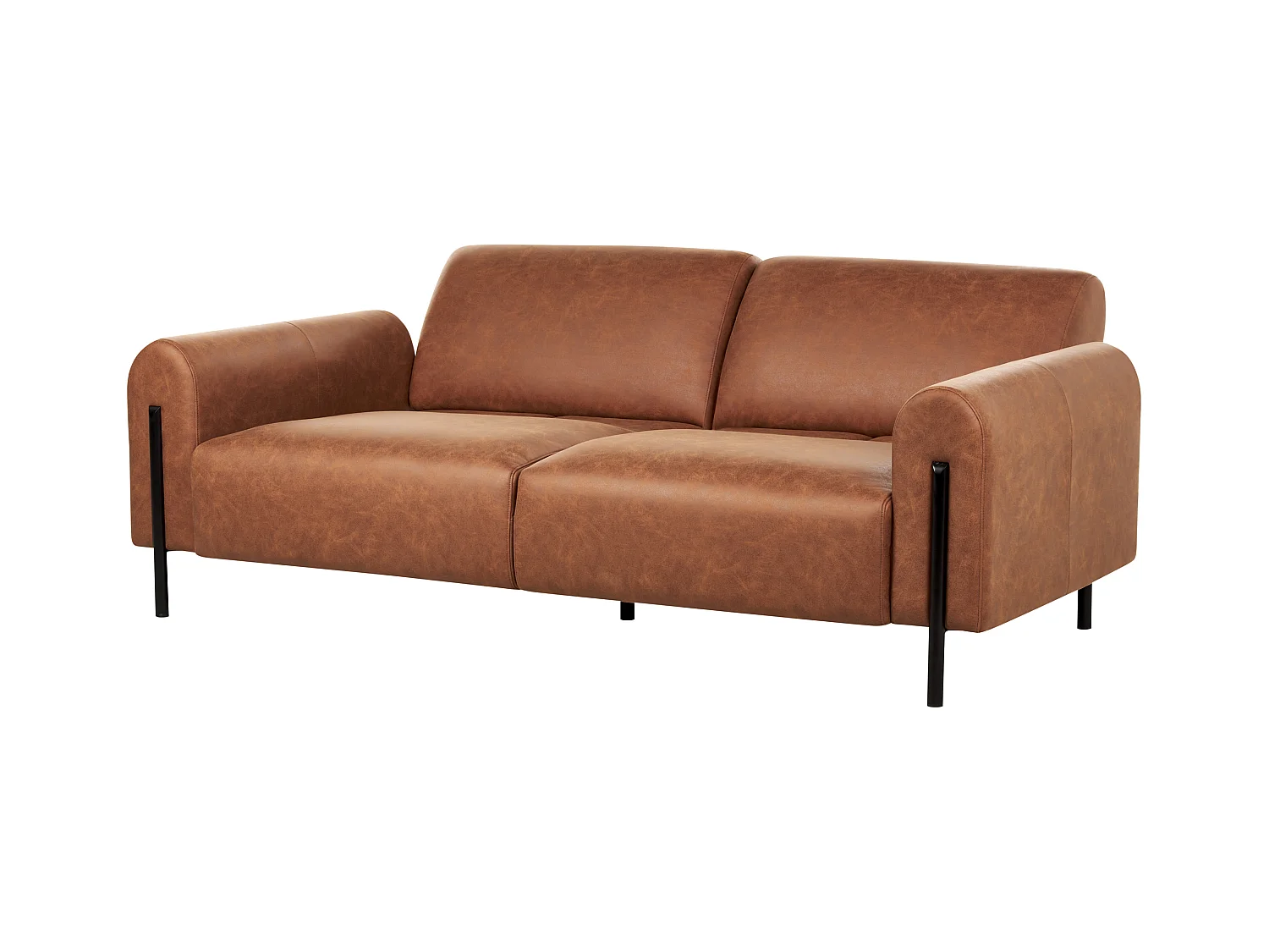 Sofa ASKIM Stoff Goldbraun 3-Sitzer