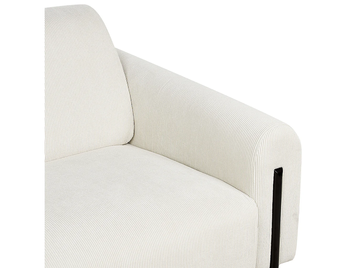 Canapé 3 places ASKIM Velours côtelé Blanc cassé