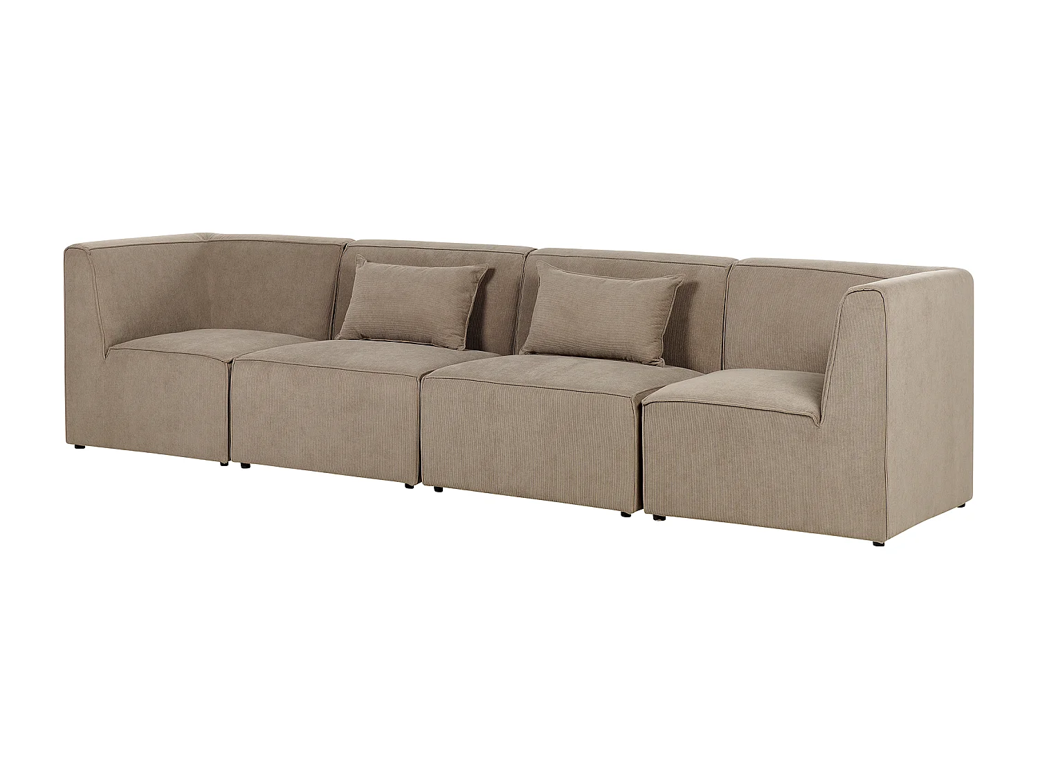 Canapé modulable 4 places LEMVIG Velours côtelé Taupe