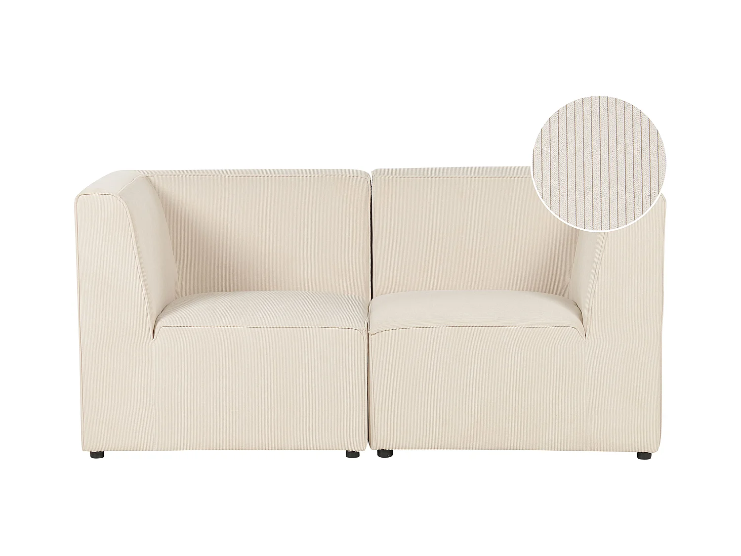 Canapé modulable 2 places LEMVIG Velours côtelé Beige clair
