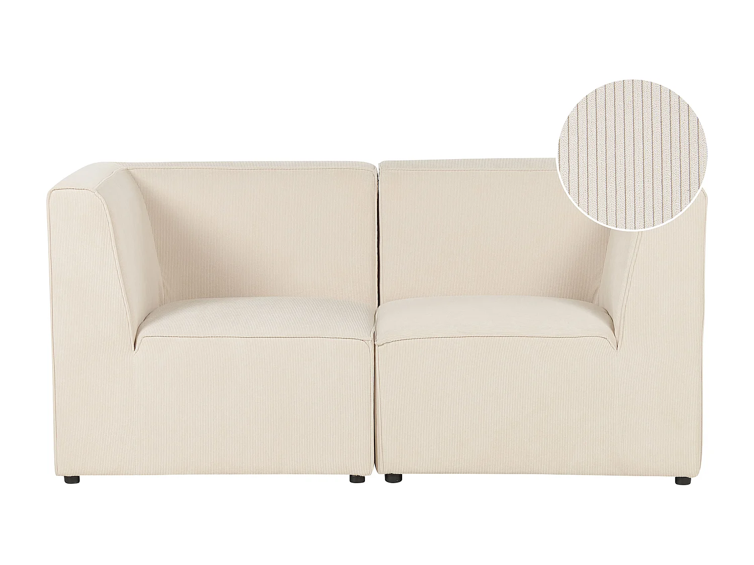 Canapé modulable 2 places LEMVIG Velours côtelé Beige clair