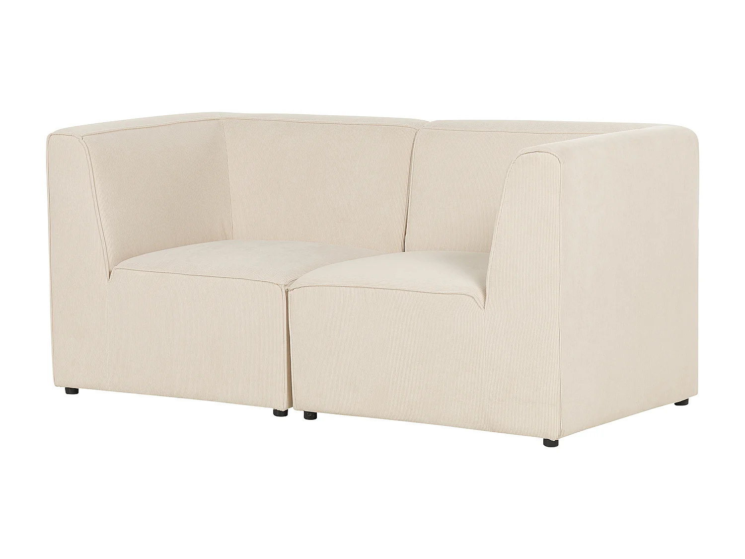 Canapé modulable 2 places LEMVIG Velours côtelé Beige clair