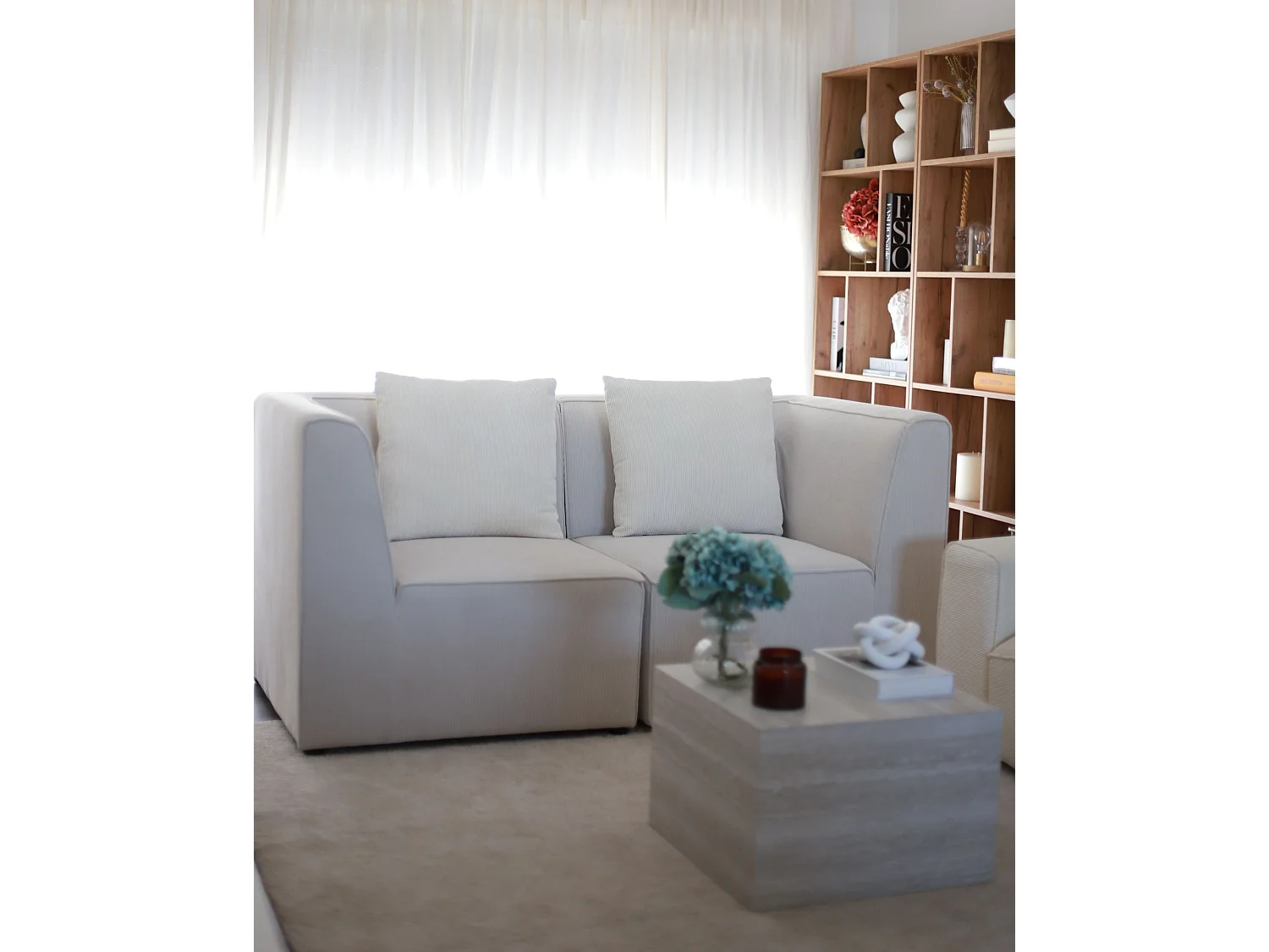 Sofá modular LEMVIG Bombazine Creme claro 2 lugares