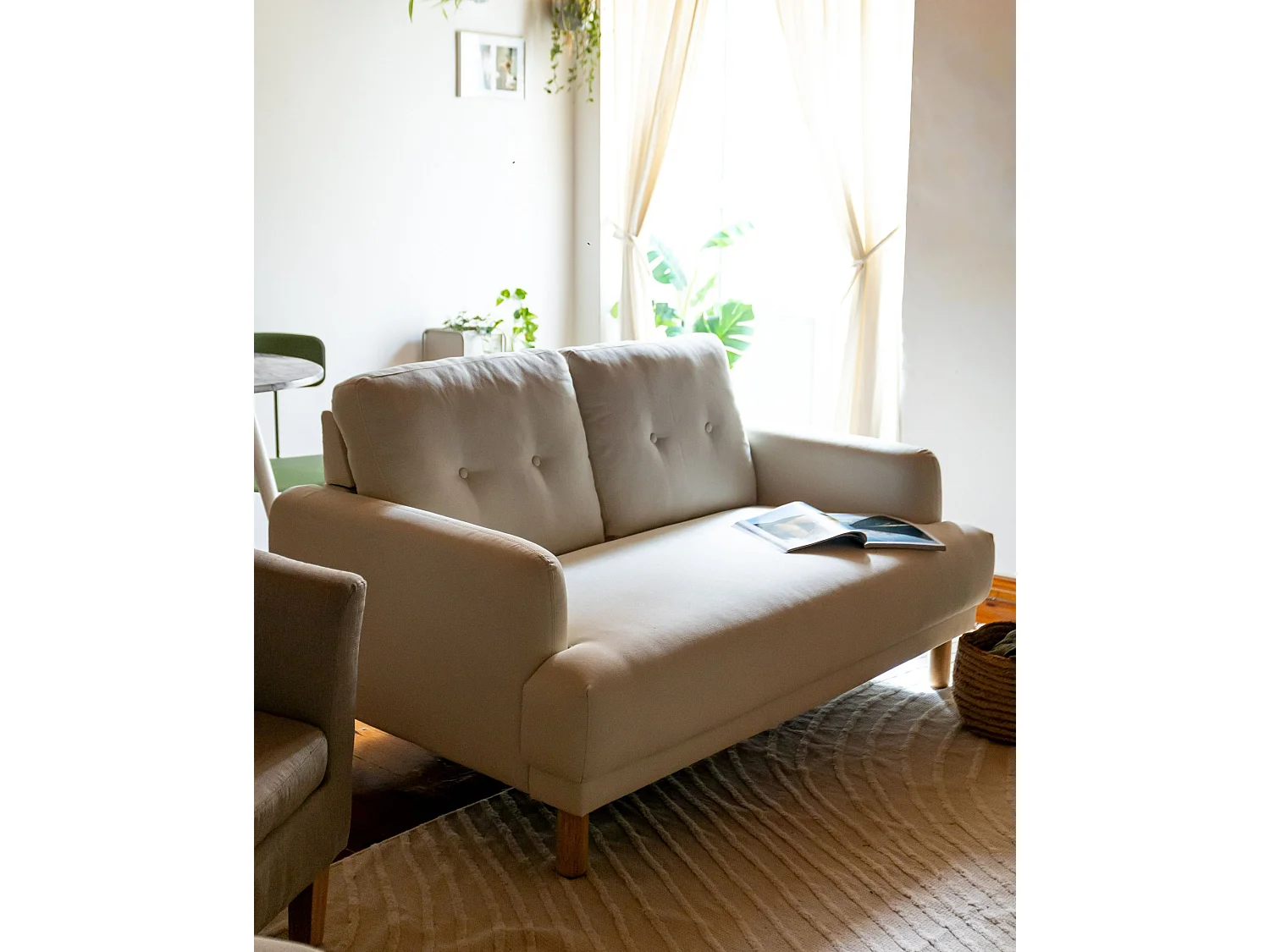 Sofa TUVE Stoff Cremeweiss 2-Sitzer