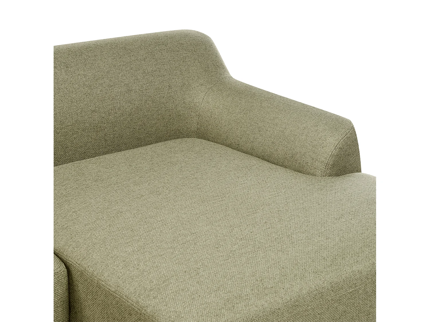 Canapé d'Angle à droite Pieds en Bois Meuble Coin de Salon en Tissu Polyester Vert Olive Sosjo