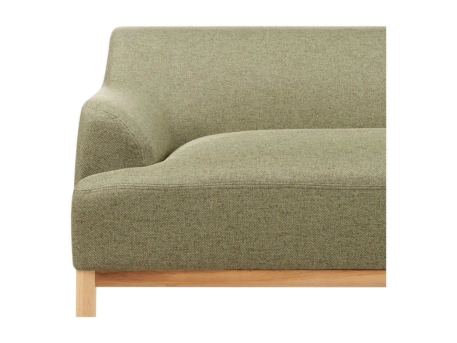 Canapé d'Angle à droite Pieds en Bois Meuble Coin de Salon en Tissu Polyester Vert Olive Sosjo