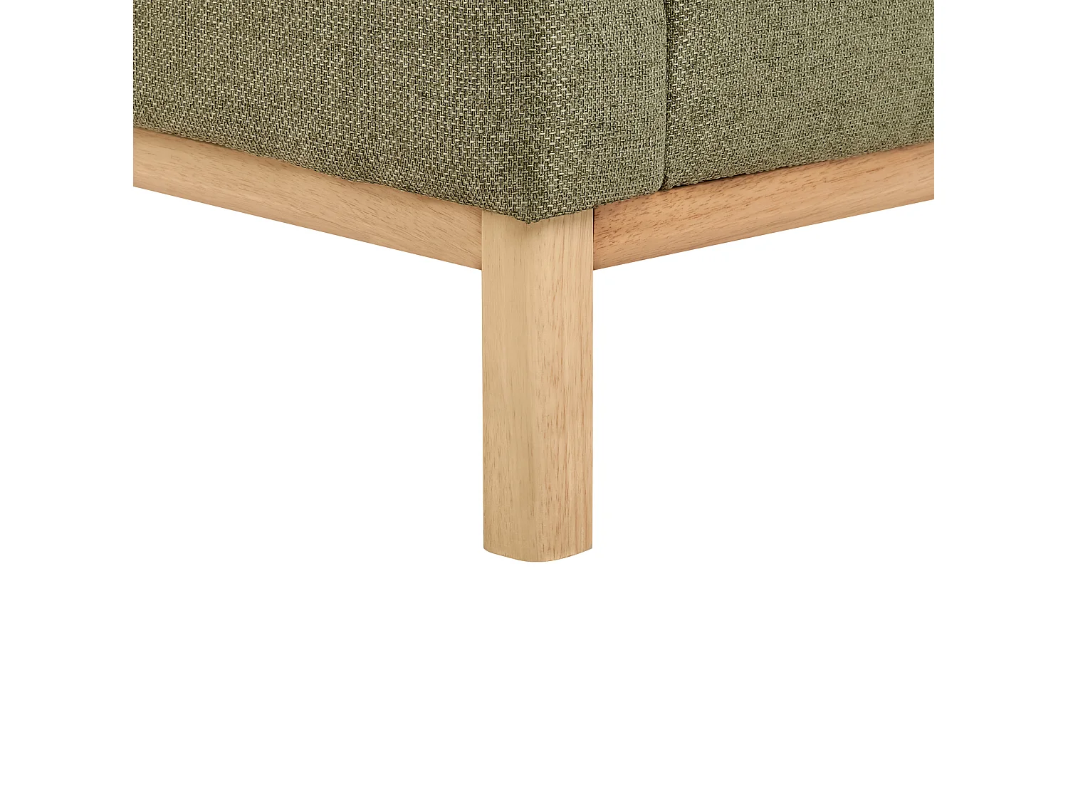 Canapé d'Angle à droite Pieds en Bois Meuble Coin de Salon en Tissu Polyester Vert Olive Sosjo