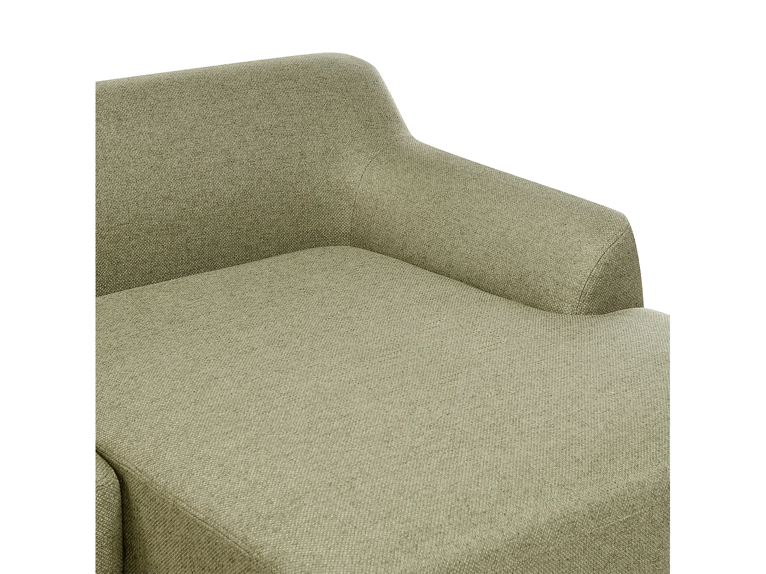 Canapé d'Angle à Gauche Pieds en Bois Meuble Coin de Salon en Tissu Polyester Vert Olive Sosjo