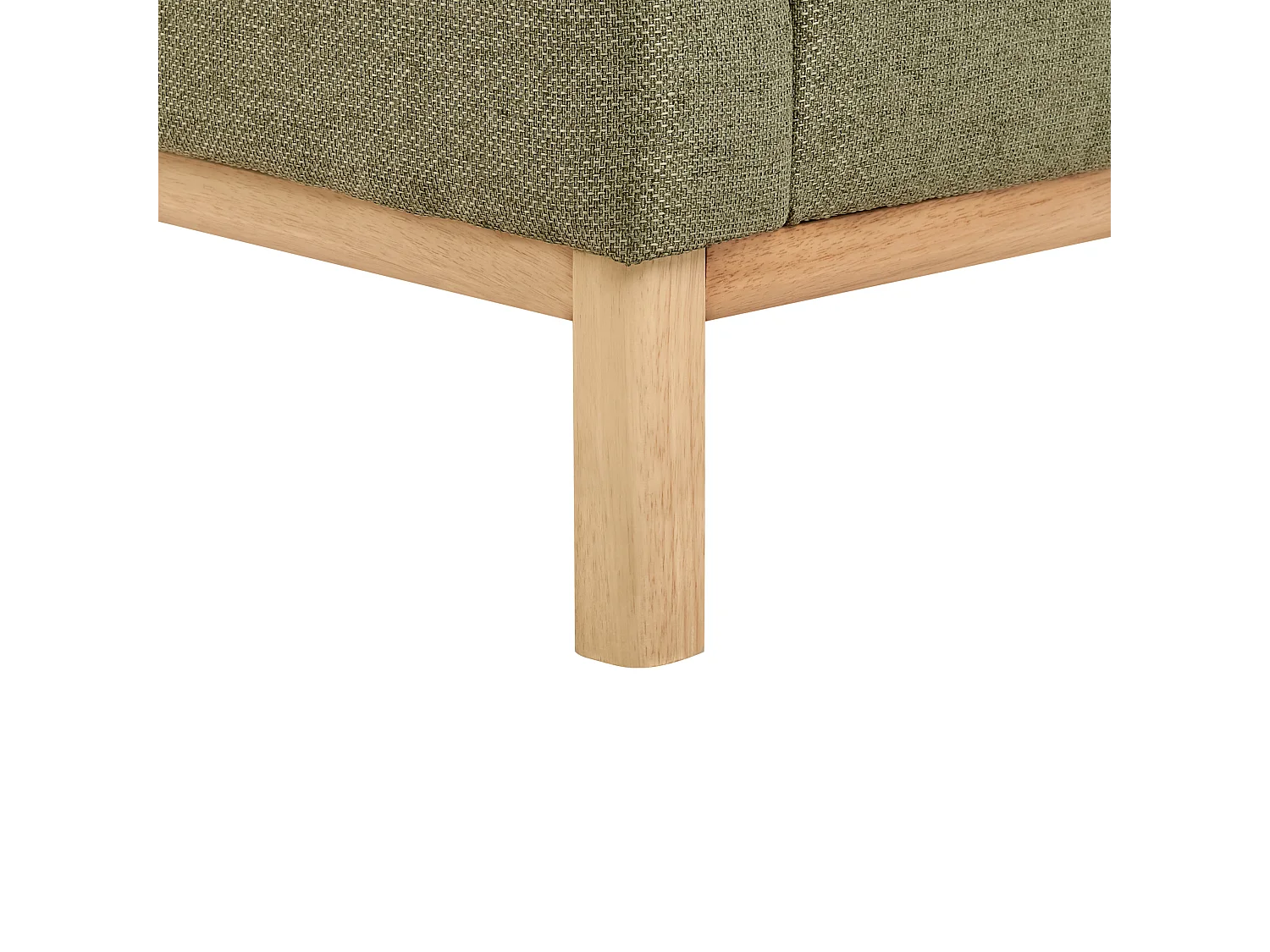 Canapé d'Angle à Gauche Pieds en Bois Meuble Coin de Salon en Tissu Polyester Vert Olive Sosjo