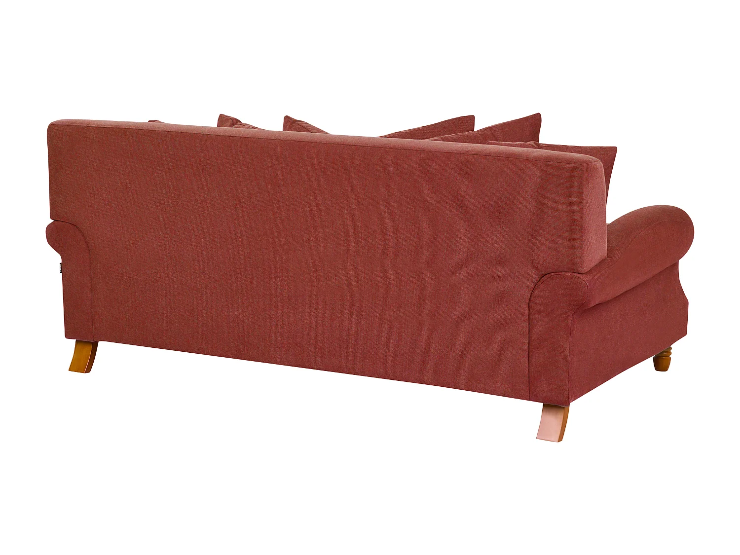 2-Sitzer Sofa Stoffbezug rot mit mehreren Kissen Polstersofa Retro-Stil Eike