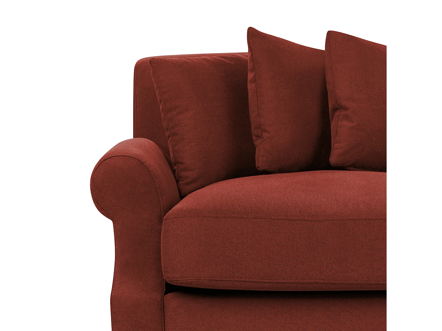 2-Sitzer Sofa Stoffbezug rot mit mehreren Kissen Polstersofa Retro-Stil Eike