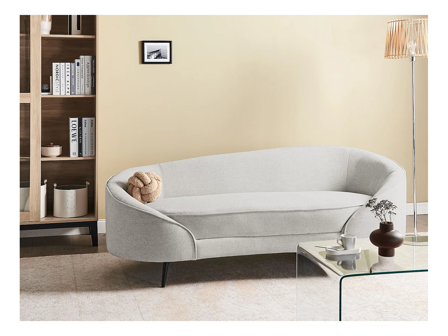 Bank SAVAR Stof Gebroken wit 3-zitter