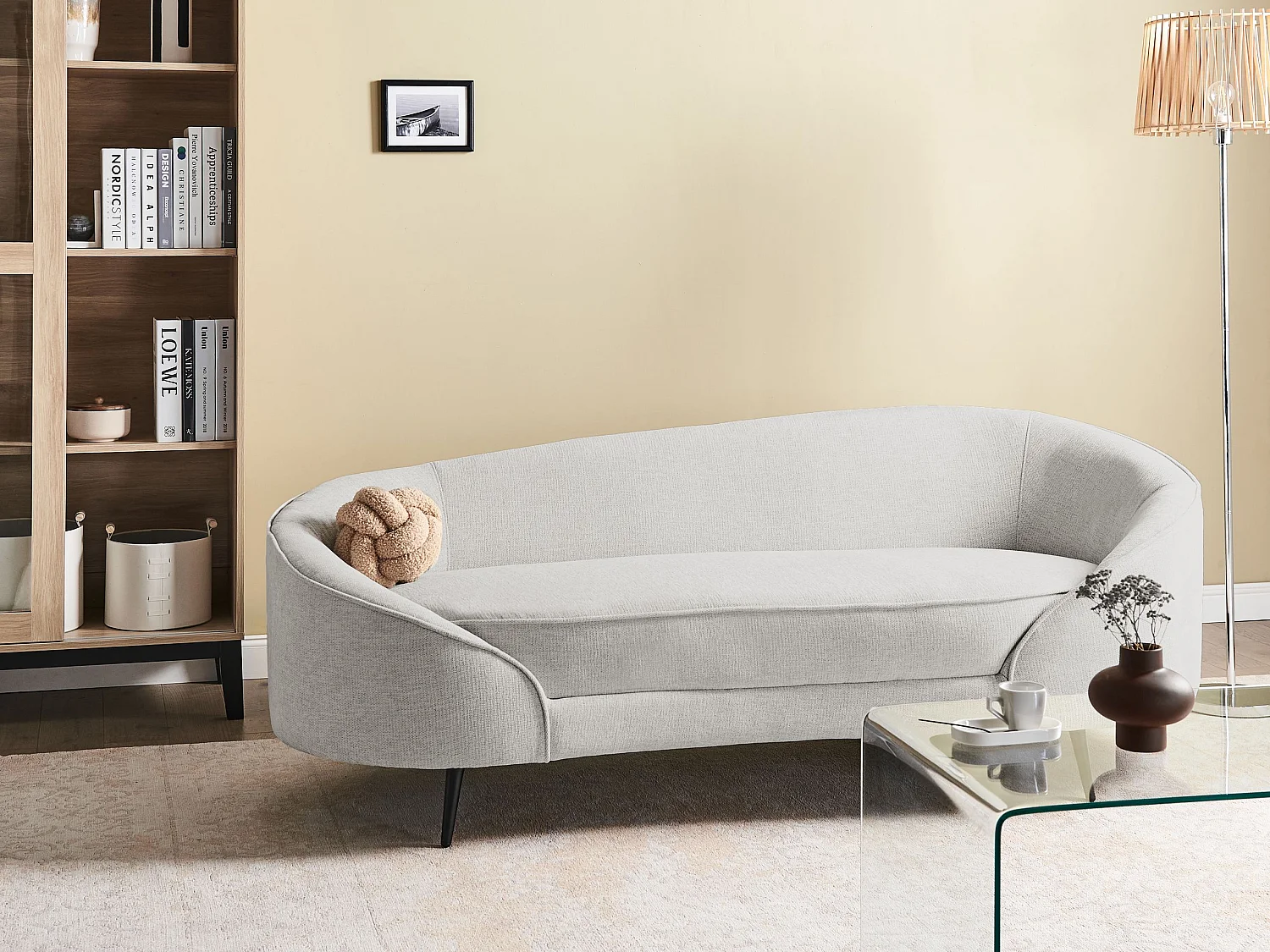 Sofa SAVAR Stoff Cremeweiss 3-Sitzer