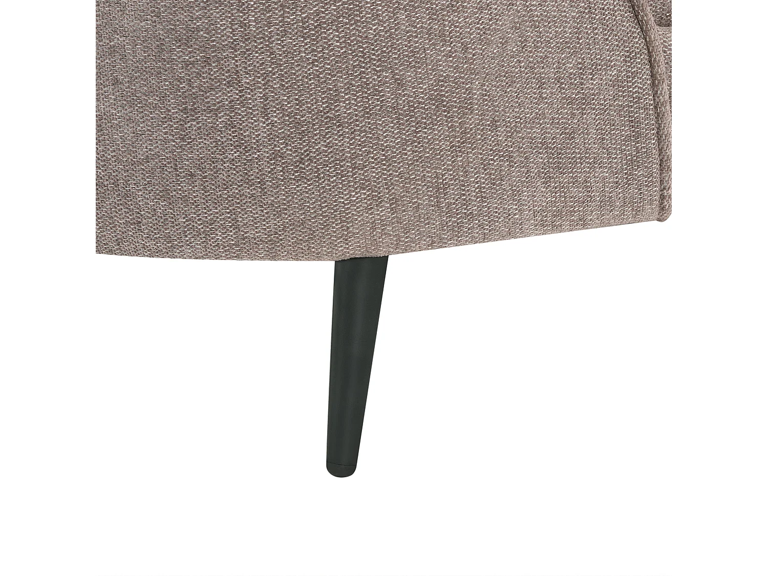 3er Sofa Stoff braun gebogen oval mit schwarzen Metallbeinen Retro Savar