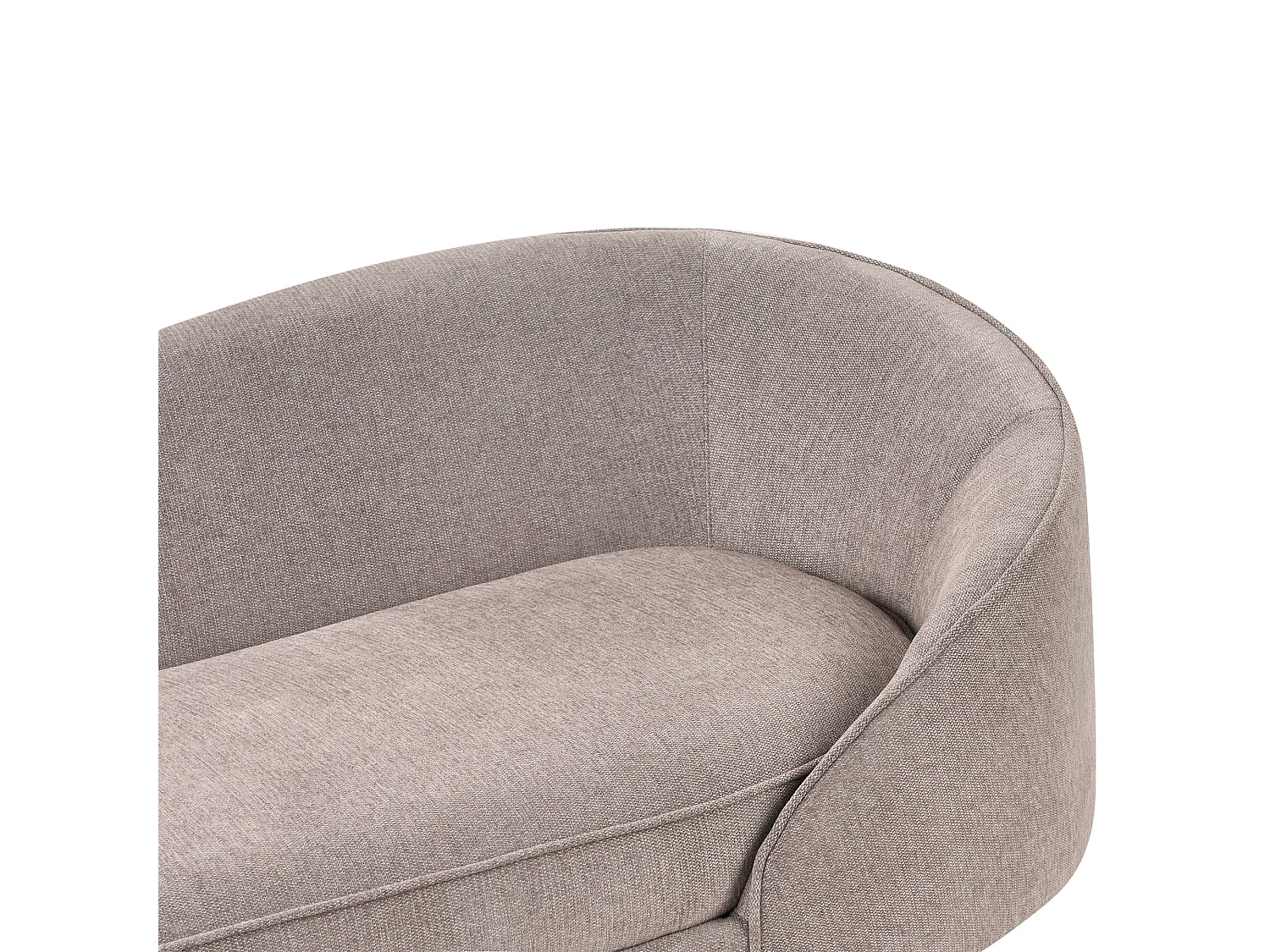 3er Sofa Stoff braun gebogen oval mit schwarzen Metallbeinen Retro Savar