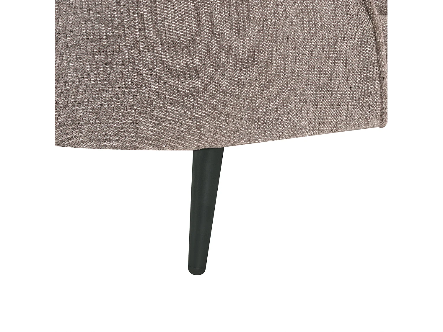 3er Sofa Stoff braun gebogen oval mit schwarzen Metallbeinen Retro Savar