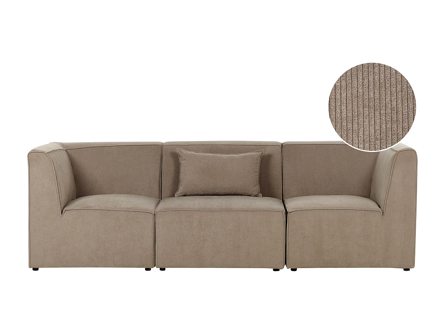 Divano modulare LEMVIG Velluto a coste Tortora 3 posti