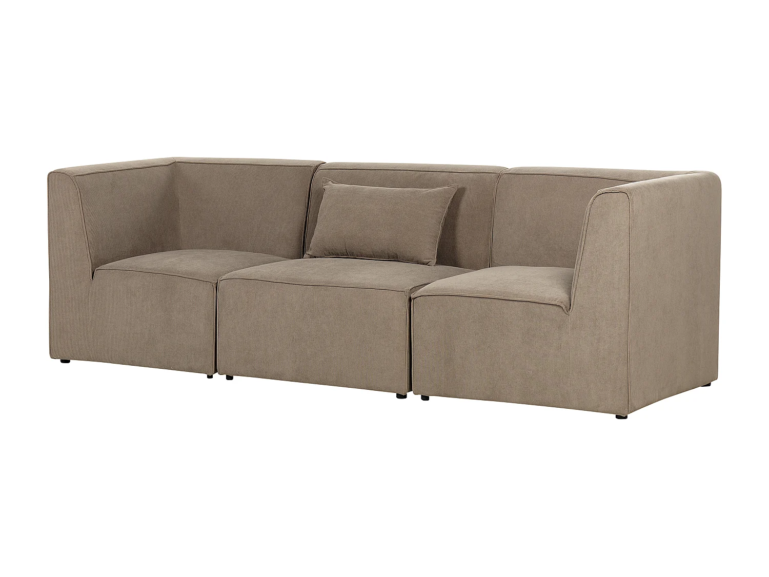 Divano modulare LEMVIG Velluto a coste Tortora 3 posti